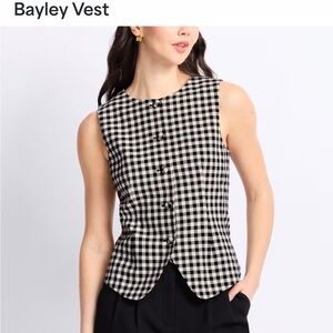Button-Front Vayley Vest in Black & White